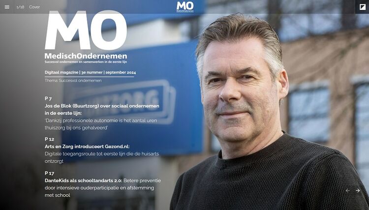Jos de Blok op cover MedischOndernemen 3 2024 - Coverfoto Lenneke Lingmont Fotografie