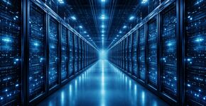Impressie van een futuristisch datacenter – gegenereerd met AI